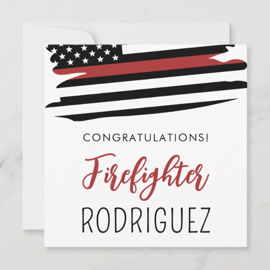 Custom Fire Academy Modern Brandweerman Afstuderen Kaart (Voorkant)