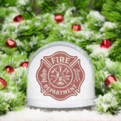 Custom Firefighter Snow Globe with Department Logo (Noël)