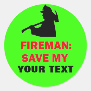 Custom Fireman Mijn opslaan Ronde Sticker