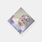 Custom First Birthday Photo Napkins Servet (Hoek)