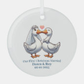 Custom first Christmas Married, personalized gift, Glas Ornament (Voorkant)