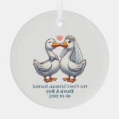 Custom first Christmas Married, personalized gift, Glas Ornament (Achterkant)