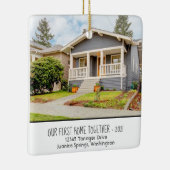 Custom First Home Together Photo w/Year, Address Keramisch Ornament (Rechts)