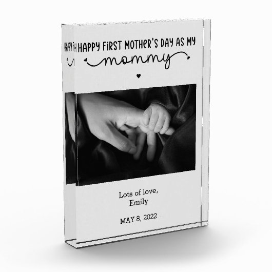 Custom First Moederdag Cute Minimalist Fotoblokken (Links)