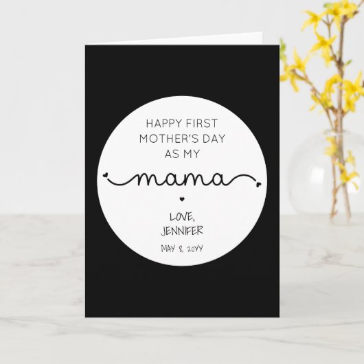 Custom First Moederdag New Mama Kaart (Gele Bloem)