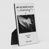 Custom First Moederdag Photo Cute Minimalist Fotoplaat (Zijkant)