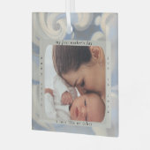 Custom First Mother's Day Photo & Name Ornament (Voorkant links)