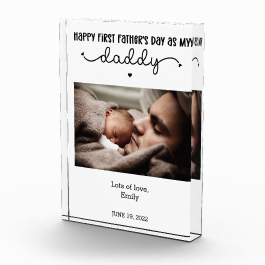 Custom First Vaderdag Cute Minimalist Fotoblokken (Rechts)