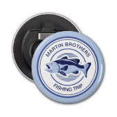Custom Fisherman Blue Bass Fish Button Flesopener (Voorkant)