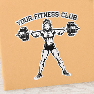 Custom Fitness Club Design met gewichtheffen kunst Sticker