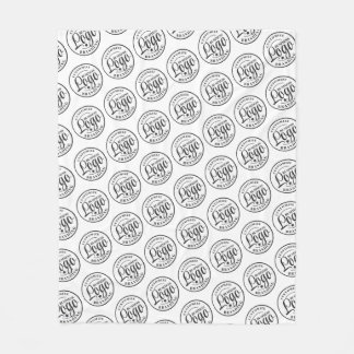 Custom fleece deken met Logo print zwart wit