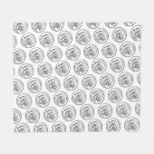 Custom fleece deken met Logo print zwart wit (Voorkant (Horizontaal))