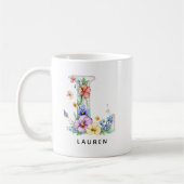 Custom Floral Alphabet Mug for Bride or Bridesmaid (Gauche)