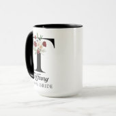 Custom Floral Alphabet Mug Gift for Bride Squad (Devant gauche)