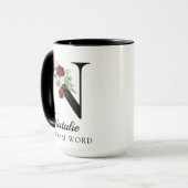 Custom Floral Alphabet Mug Gift for Coworkers (Devant gauche)