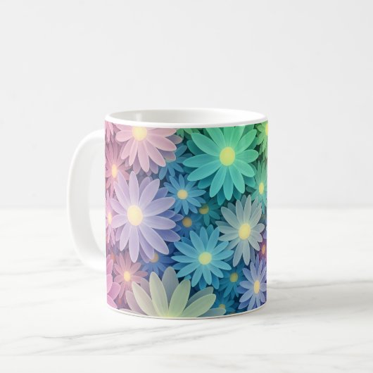 Custom Floral Design Coffee Mug (Devant gauche)
