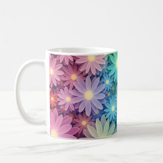 Custom Floral Design Coffee Mug (Gauche)
