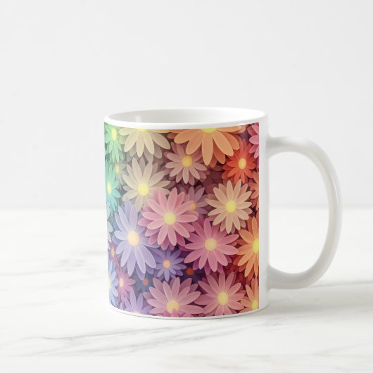 Custom Floral Design Coffee Mug Koffiemok (Rechts)