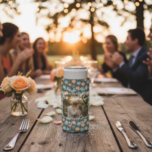 Custom Floral Doodle Photo Engagement 