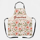 Custom Floral Grandma Gift Sleutelhanger Schort (Voorkant)