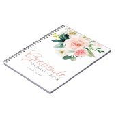 Custom Floral Gratitude Journal met Jaar en naam Notitieboek (Linkerzijde)