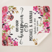 Custom Floral Honeymoon Keepomwille Sherpa Deken (Voorkant (horizontaal))