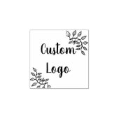 Custom Floral Logo rubberstempel Rubberstempel (Afrduk)