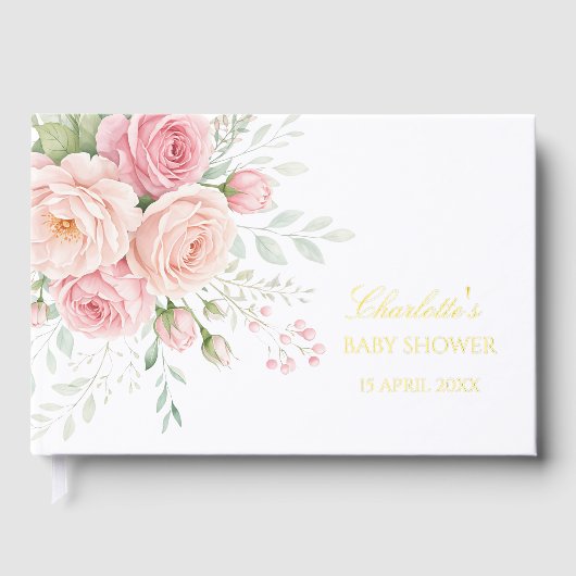 Custom Floral Memory Guest Book Keepsake (Recto)