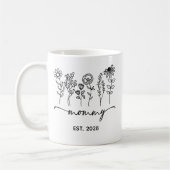 Custom Floral Mom Mug for New Moms, First Time Mom (Gauche)