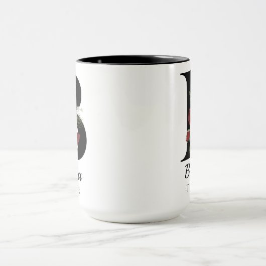 Custom Floral Monogram Mug Gift for Bride Teacher (Centre)