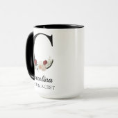 Custom Floral Monogram Mug Gift for RN Pharmacist  (Devant gauche)