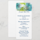 Custom Floral Pageant Awards Bal Programma Kaart 2 (Voorkant / Achterkant)