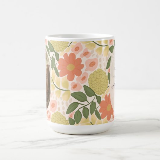 Custom Floral Photo Mug – Editable Message  (Centre)