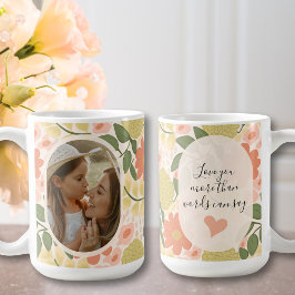 Custom Floral Photo Mug – Editable Message Koffiemok