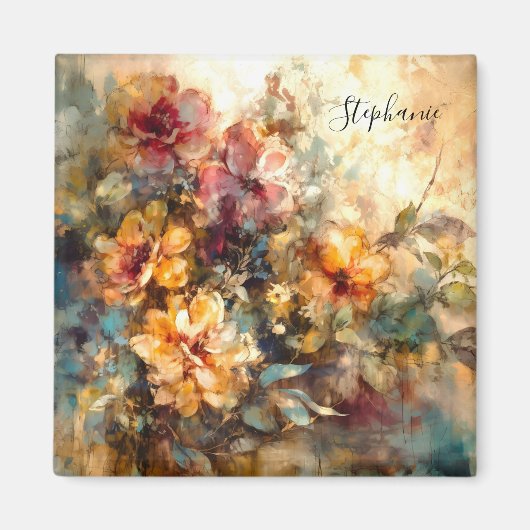 Custom Floral Watercolor Magnet (Devant)