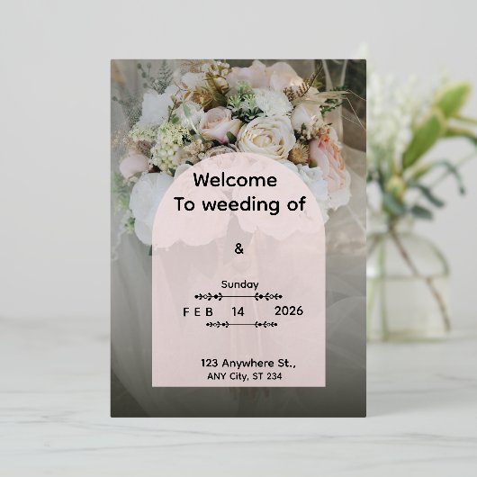 Custom Floral Wedding Invitation Personalized Mode (Debout devant)