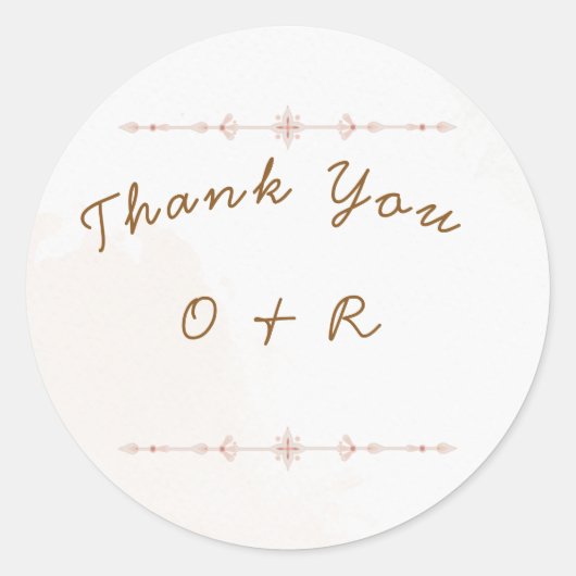 Custom Floral Wedding Round Stickers (Voorkant)