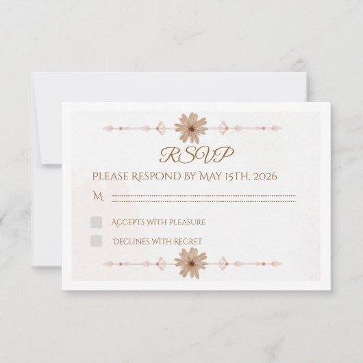Custom Floral Wedding RSVP Card (Devant)