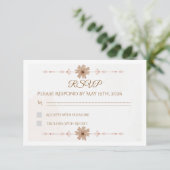 Custom Floral Wedding RSVP Card (Debout devant)