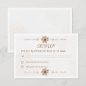 Custom Floral Wedding RSVP Card (Devant / Derrière)