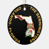 Custom Florida Flag State Flower Sinaasappel Bloss Keramisch Ornament (Links)