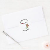 Custom Florida Flag State Flower Sinaasappel Bloss Ronde Sticker (Envelop)
