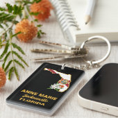 Custom Florida Flag State Flower Sinaasappel Bloss Sleutelhanger (Voorkant Rechts)