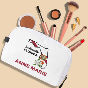 Custom Florida Flag State Flower Sinaasappel Bloss Toilettasje