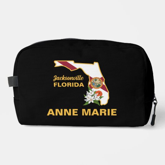 Custom Florida Flag State Flower Sinaasappel Bloss Toilettasje (Voorkant)