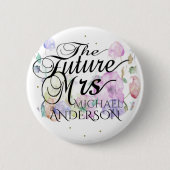 Custom Flower Bridal Cadeaubon Ronde Button 5,7 Cm (Voorkant)