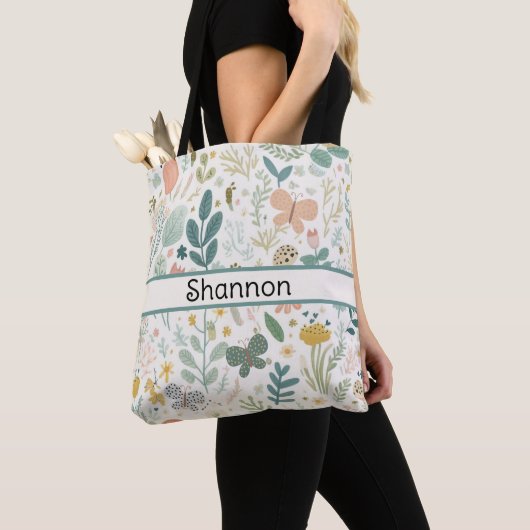 Custom Flower Canvas tas (Dichtbij)