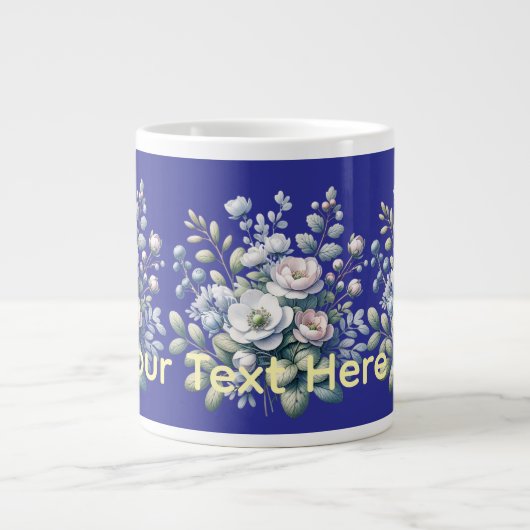 Custom flower design extra grote beker (Voorkant)