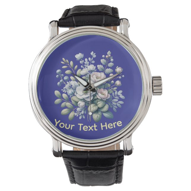 Custom flower design  horloge (Voorkant)
