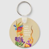 Custom Flower en meisje Sleutelhanger (Voorkant)